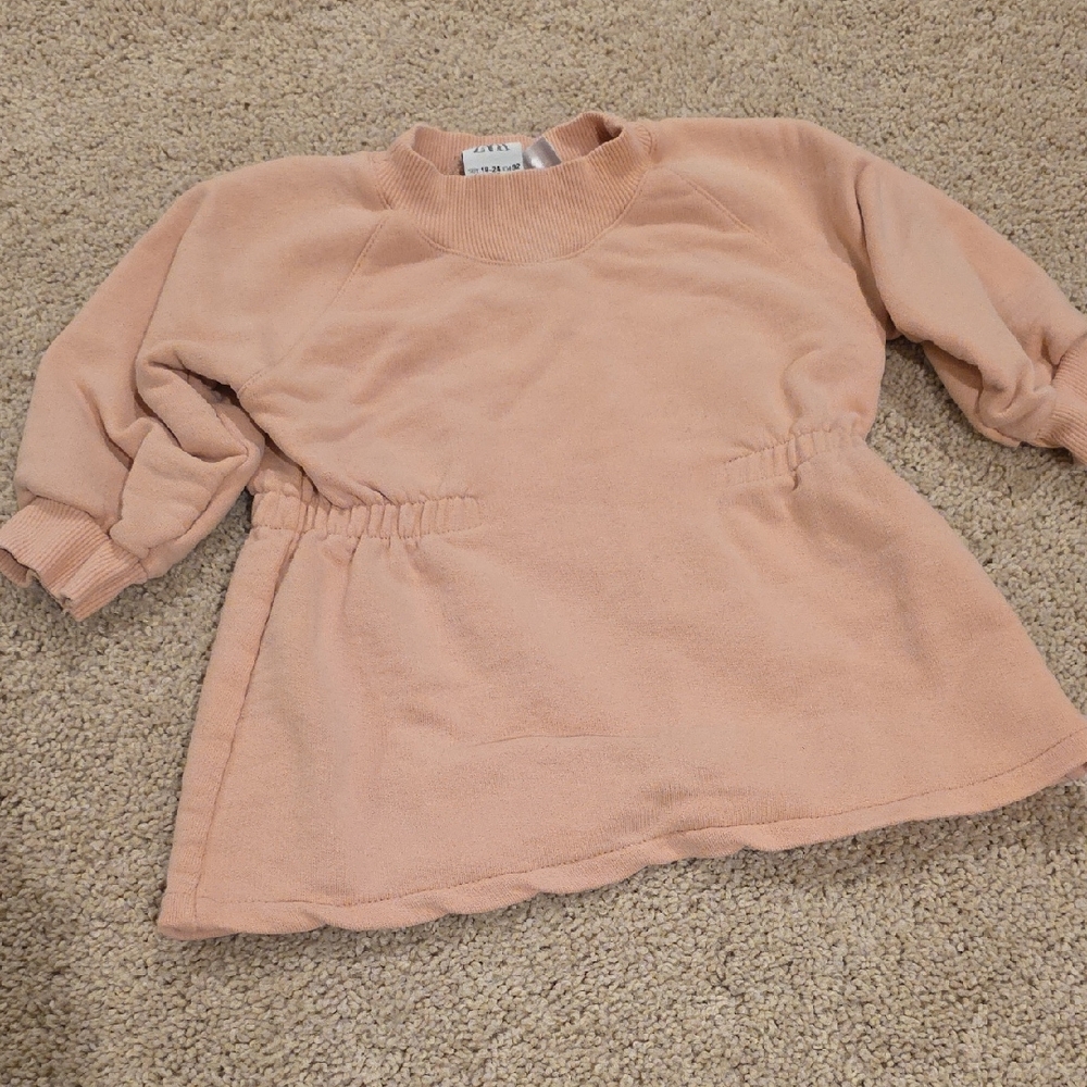 Zara Blush Pink Sweatshirt Dress